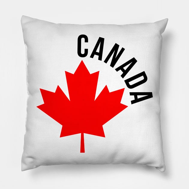 Red Canadian Maple Leaf Pillow by TRNCreative