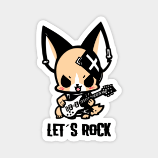 Let´s Rock // Rocker Chihuahua puppy. Magnet