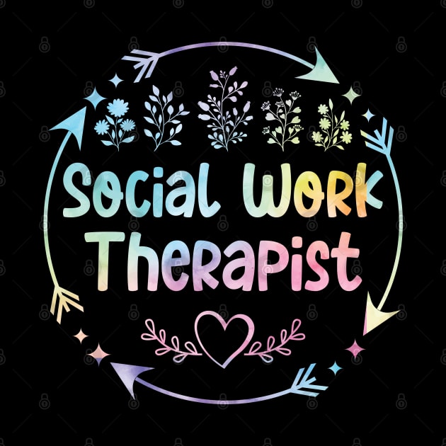 Social work Therapist cute floral watercolor by ARTBYHM