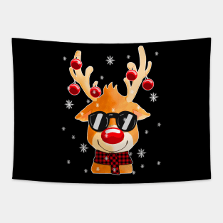 Funny reindeer Rudolf for a Christmas lover Tapestry