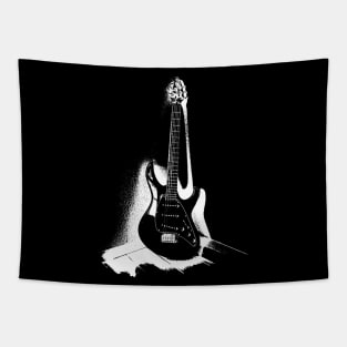 Black and White Guitar Tapestry