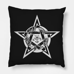 Black wiccan Pentacle, Pentagram Pillow