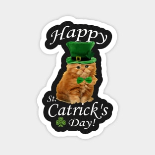 St. Patrick's Day Irish Ginger Cat With A Hat And Bow Tie Magnet