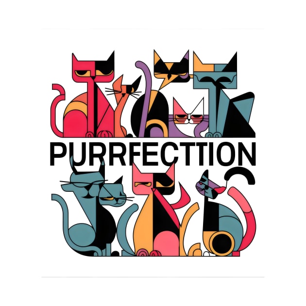 Geometric Cat | Purrrrfection Funny by DelusionTees