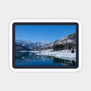 Winter Landscape at Lake Barcis, Italy Magnet