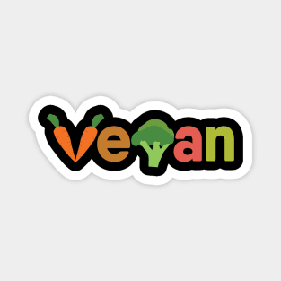 Vegan veggies as cute text Magnet