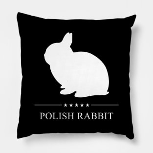 Polish Rabbit White Silhouette Pillow