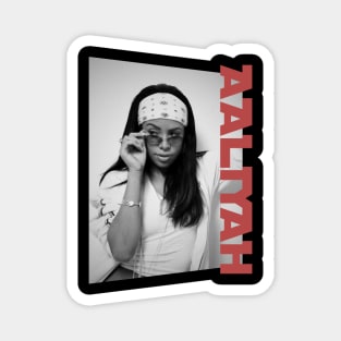 aaliyah black and white Magnet