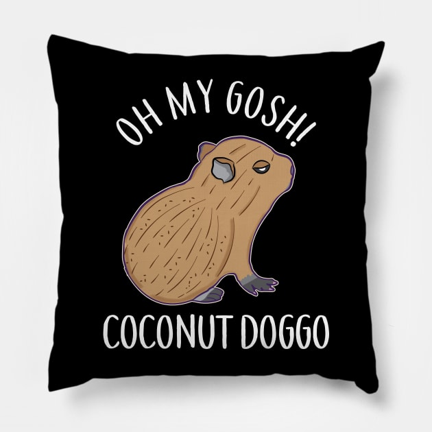 O My Gosh Coconut Doggo Cute Kawaii Baby Capybara Meme Pillow by alltheprints