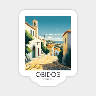 A Pop Art Travel Print of Obidos - Portugal Magnet