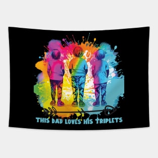 This Dad Loves His Triplets Tapestry