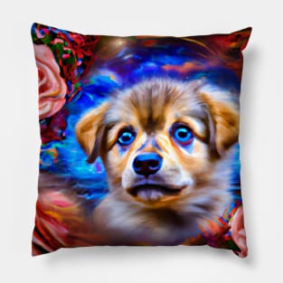 Blue-eyed Cute Puppy Pillow