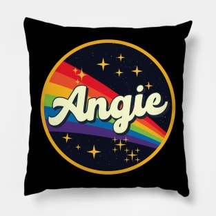 Angie // Rainbow In Space Vintage Style Pillow