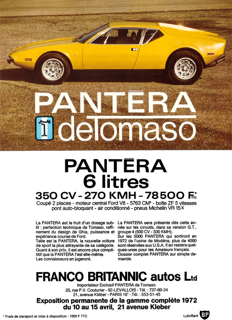DE TOMASO PANTERA - advert Kids T-Shirt by Throwback Motors