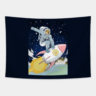 Doge to the Moon! (No text) Tapestry