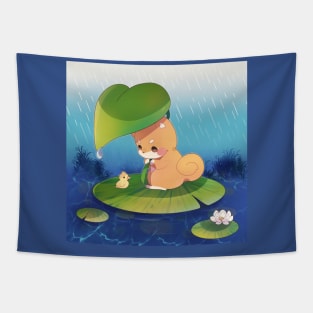 Lilypad Shiba Tapestry