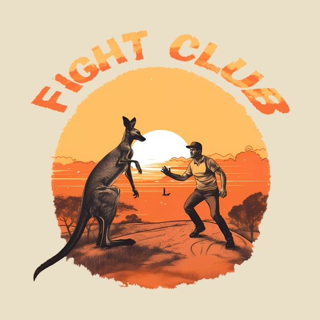 Kangaroo fight with man by NemfisArt