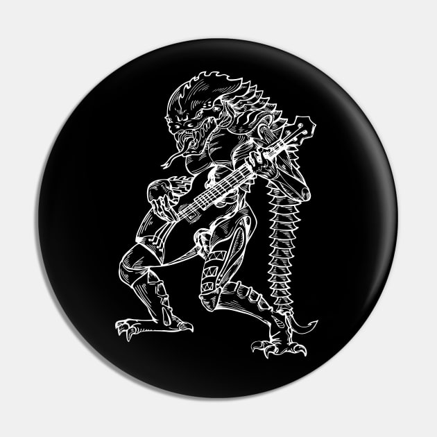 SEEMBO Alien Playing Guitar Guitarist Musician Music Band Pin by SEEMBO