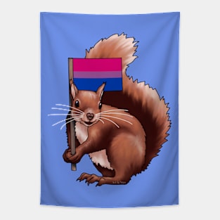 Squirrel with a Bi Flag Tapestry