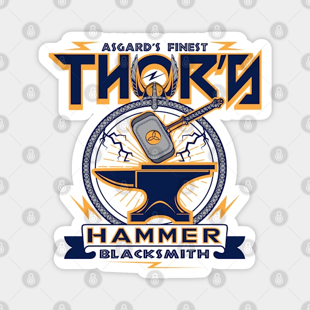 Thor's Blacksmith Magnet by Alema Art