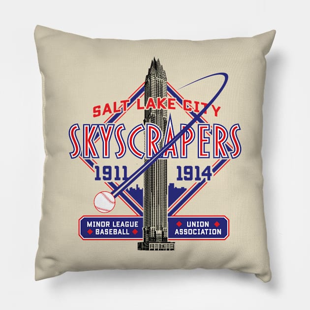 Salt Lake City Skyscrapers Pillow by MindsparkCreative