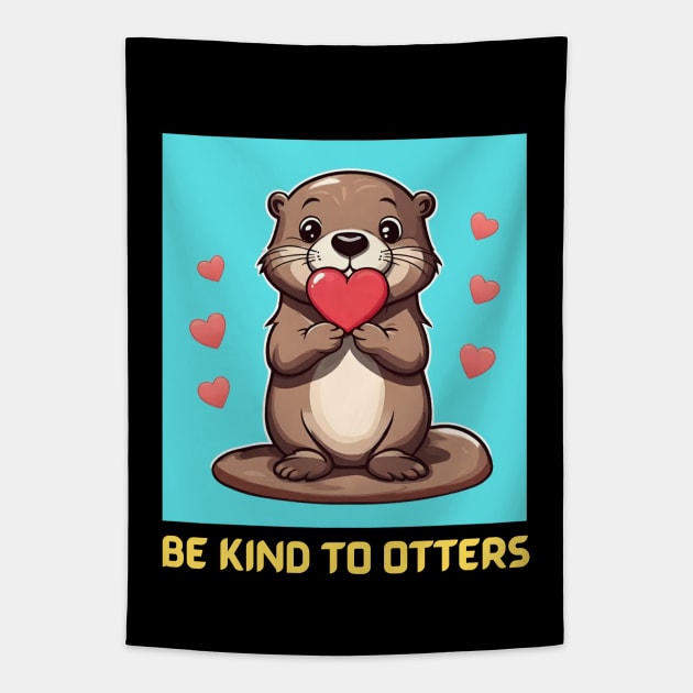 Be Kind To Otters | Otter Pun Tapestry by Allthingspunny