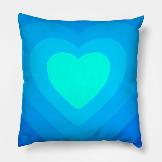 Blue Heart Pillow by TheUndeadDesign
