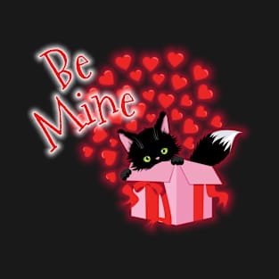 Be Mine Valentine's Day Cute Cat Hearts T-Shirt