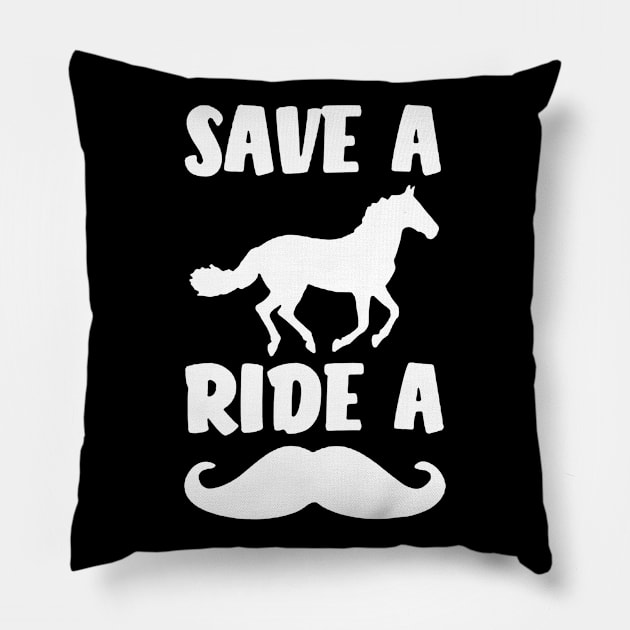 Save a horse ride a Mustache Pillow by luckyboystudio