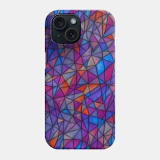 Stained Glass design pattern, seamless, violet, purple tone, geometrical, abstract design. Phone Case