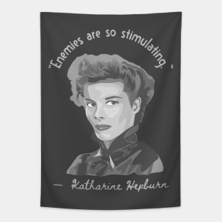 Katherine Hepburn Portrait and Quote Tapestry