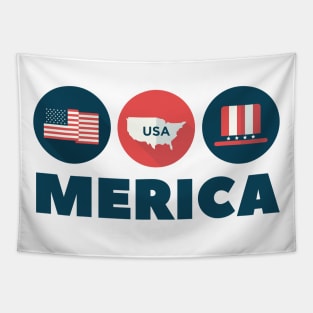 MERICA chemise vintage du 4 juillet, t-shirt du 4 juillet, 4 juillet usa, 4 juillet drapeau, 4 juillet vacances, 4 juillet garçons Tapestry