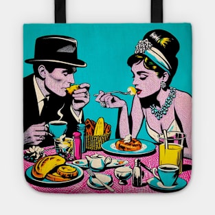 60s style retro breakfast with hard boiled detective and bejeweled socialite Tote