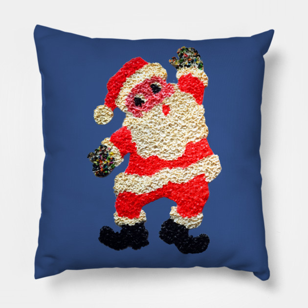 Vintage Melted Plastic Santa Christmas Pillow Teepublic