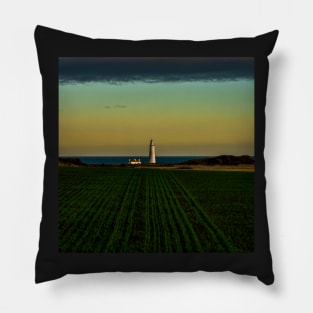 Sunset  At Saint Mary's Lighthouse Pillow