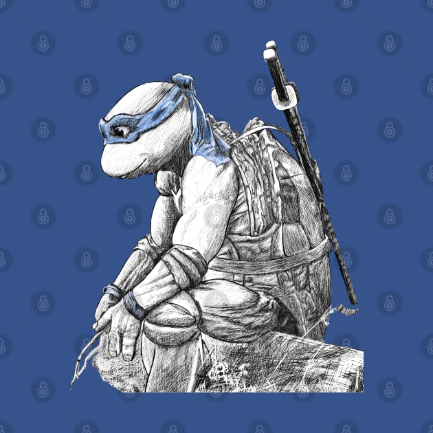 Teenage Mutant Ninja Turtles - Leonardo B&W by JebMiao