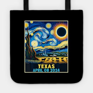 Texas Total Solar Eclipse 2024 Starry Night Tote