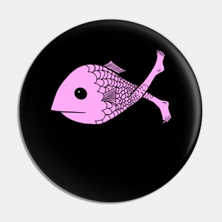 Pink Fish with Human Feet Unique Design Pin