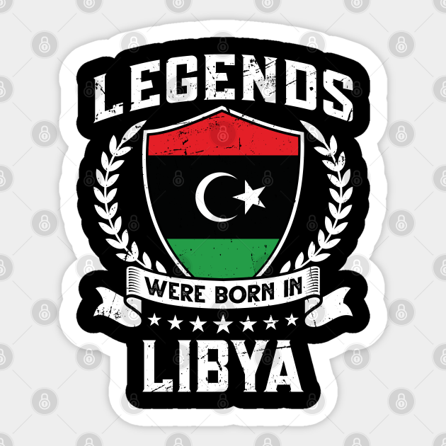 Vintage Design Libyan Flag Libya - Vintage Design Libyan - Sticker ...