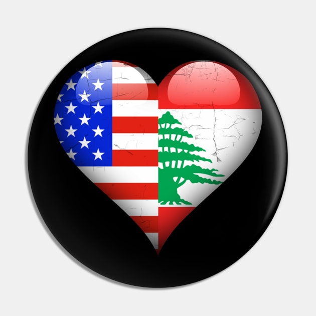 Half American Half Lebanese - Gift for Lebanese From Lebanon Pin by Country Flags