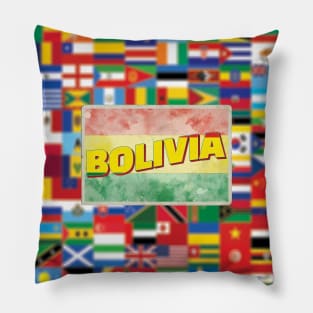 Bolivia Vintage style retro souvenir Pillow