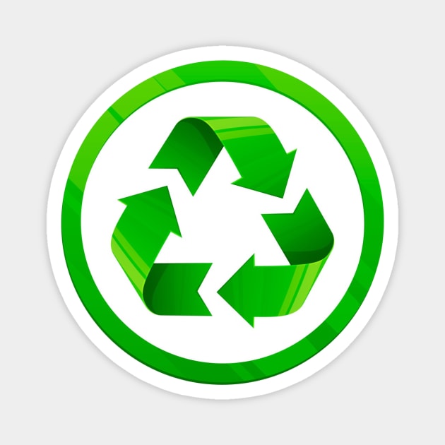 Reduce Reuse Recycle universal green symbol Magnet by pickledpossums