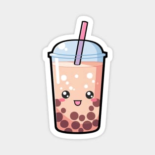 Kawaii Boba Tea Orange - Anime Shirt Magnet