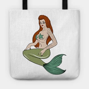 Tattooed mermaid Tote