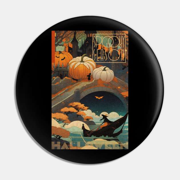 Halloween Spooky Season Moonlit Witch Pin by DanielLiamGill