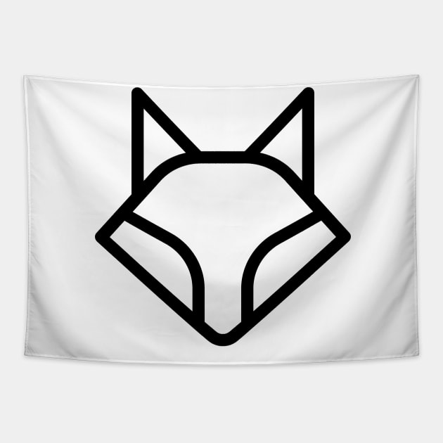 Fox, black line Tapestry by Mixserdesign