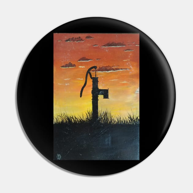 Water Pump at Sunset Pin by Matt Starr Fine Art