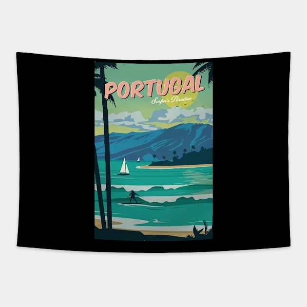 Portugal surfer's paradise Tapestry by NeedsFulfilled