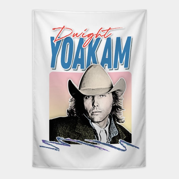 Dwight Yoakam // 80s Styled Retro Design Tapestry by DankFutura