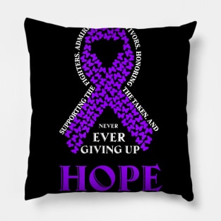 PURPLE RIBBON ALZHEIMERS WOMENS MENS ALZHEIMER AWARENESS Gift Pillow